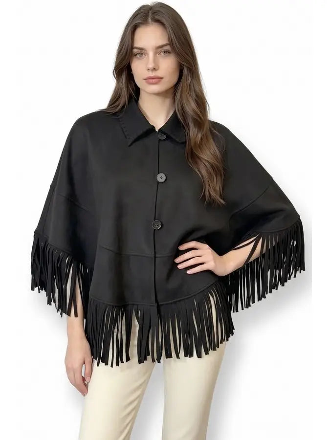 Faux Suede Cape ms0506