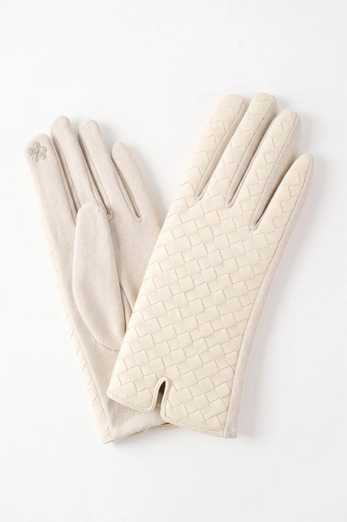 Quilted faux leather glove mg0113