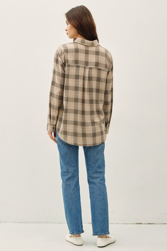 Classic Small Plaid Shirt Cotton