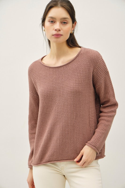 Boxy Waffle Knit Sweater