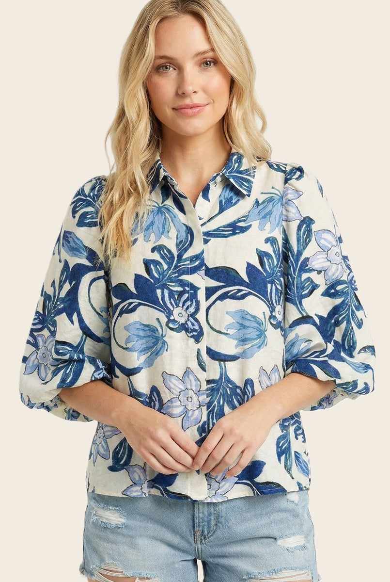 Button Down Bubble Sleeve 20976