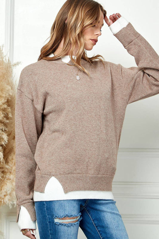 Long Sleeve Knit Sweater - 100% Acrylic