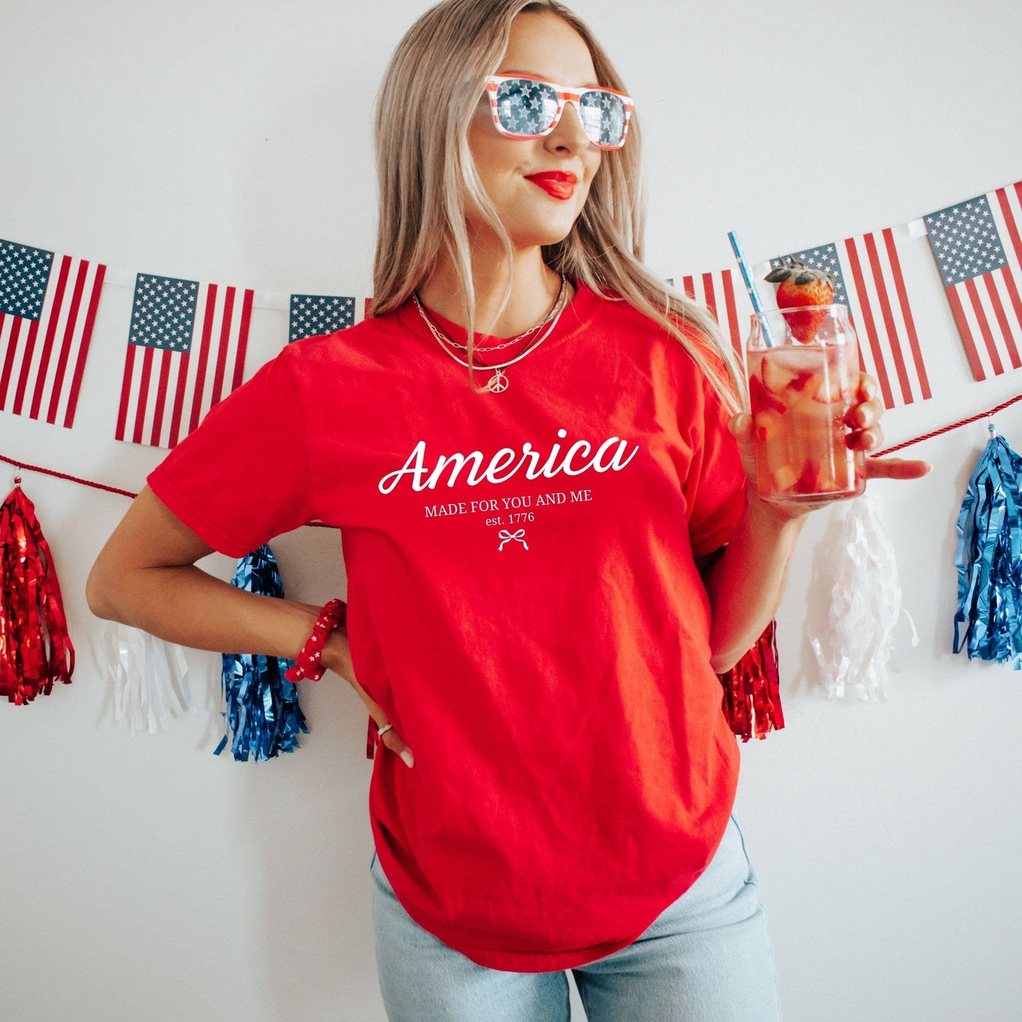 American Made For You and Me Tee - 4Th of July Graphic Tee