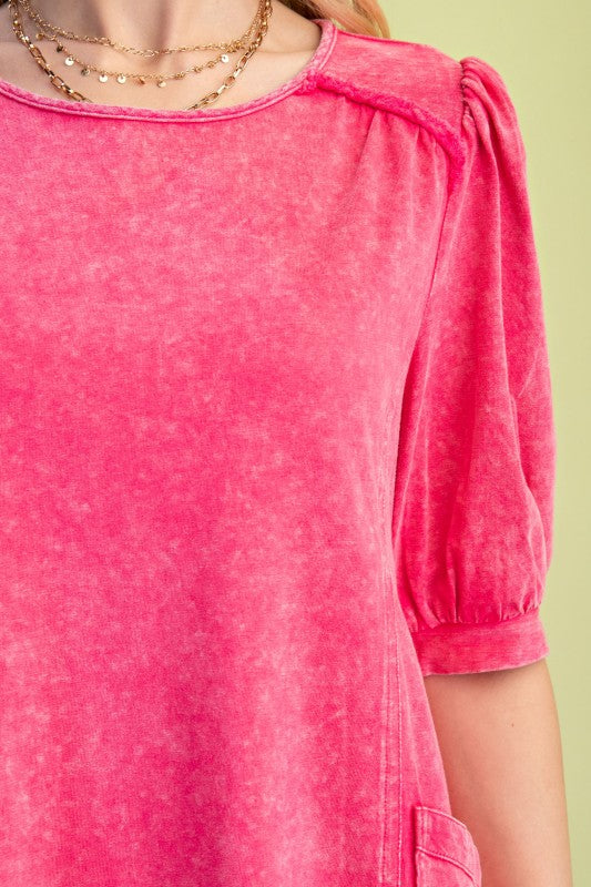 Washed Puff Sleeve