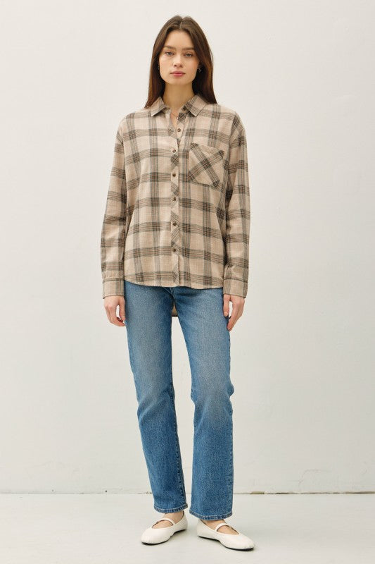 Classic Small Plaid Shirt Cotton