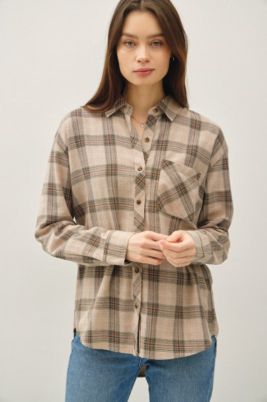 Classic Small Plaid Shirt Cotton