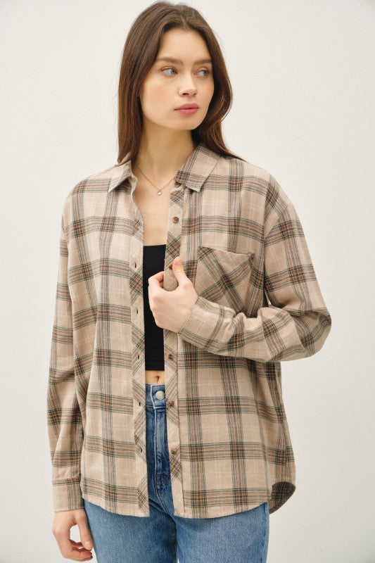 Classic Small Plaid Shirt Cotton