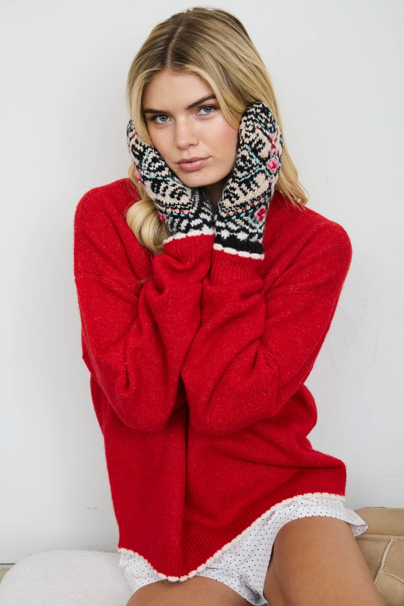 Contrast Edge Crew Neck Pullover cr3069