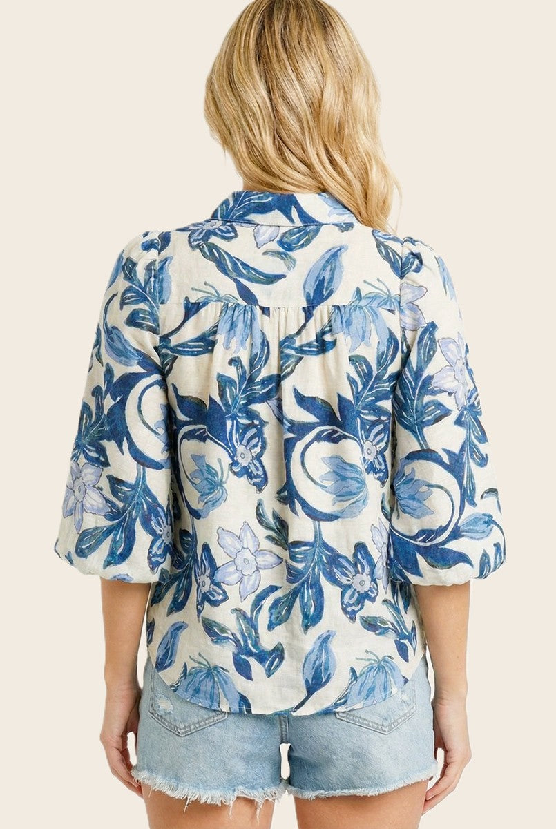 Button Down Bubble Sleeve 20976