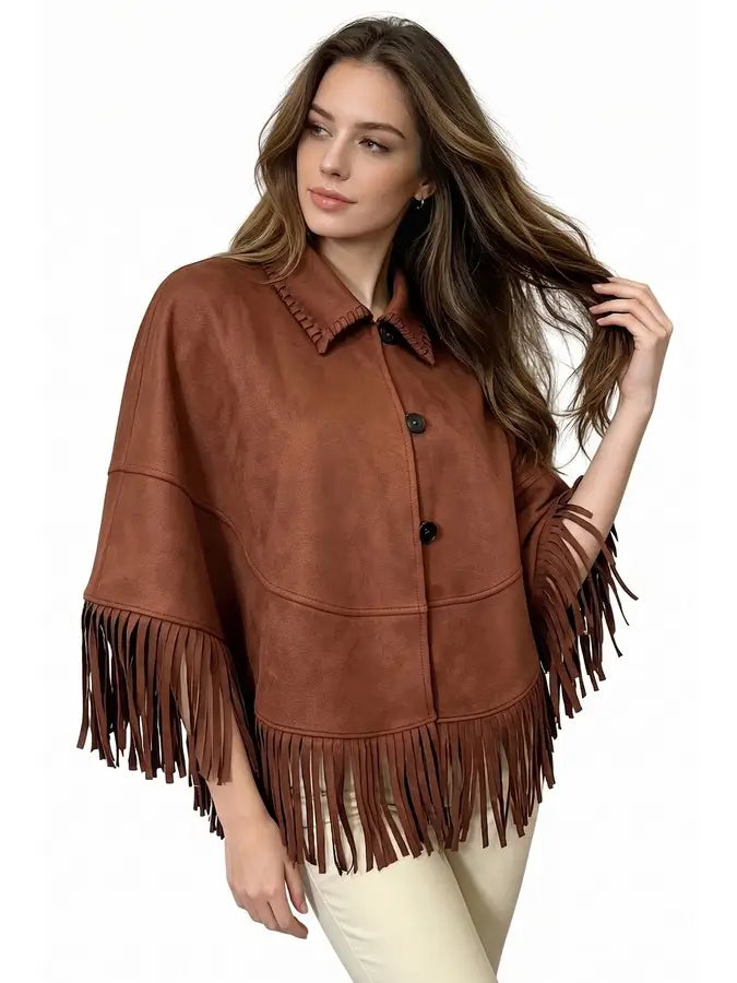 Faux Suede Cape ms0506