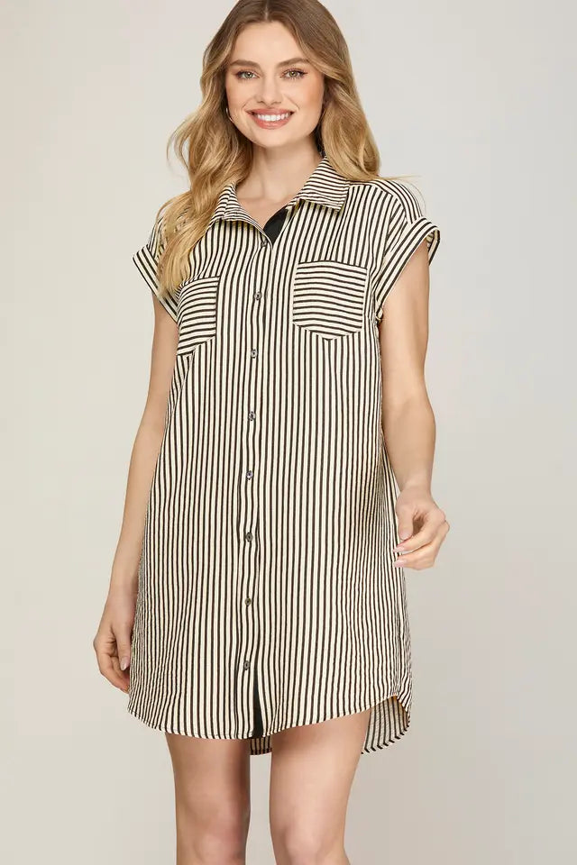 Striped Shirt Dress sy 8965