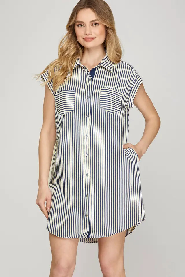 Striped Shirt Dress sy 8965