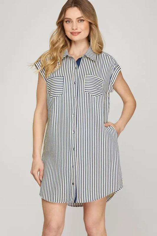 Striped Shirt Dress sy 8965