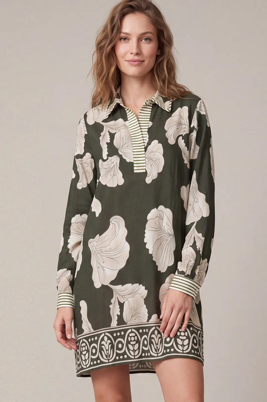 Border Print in Olive st2248