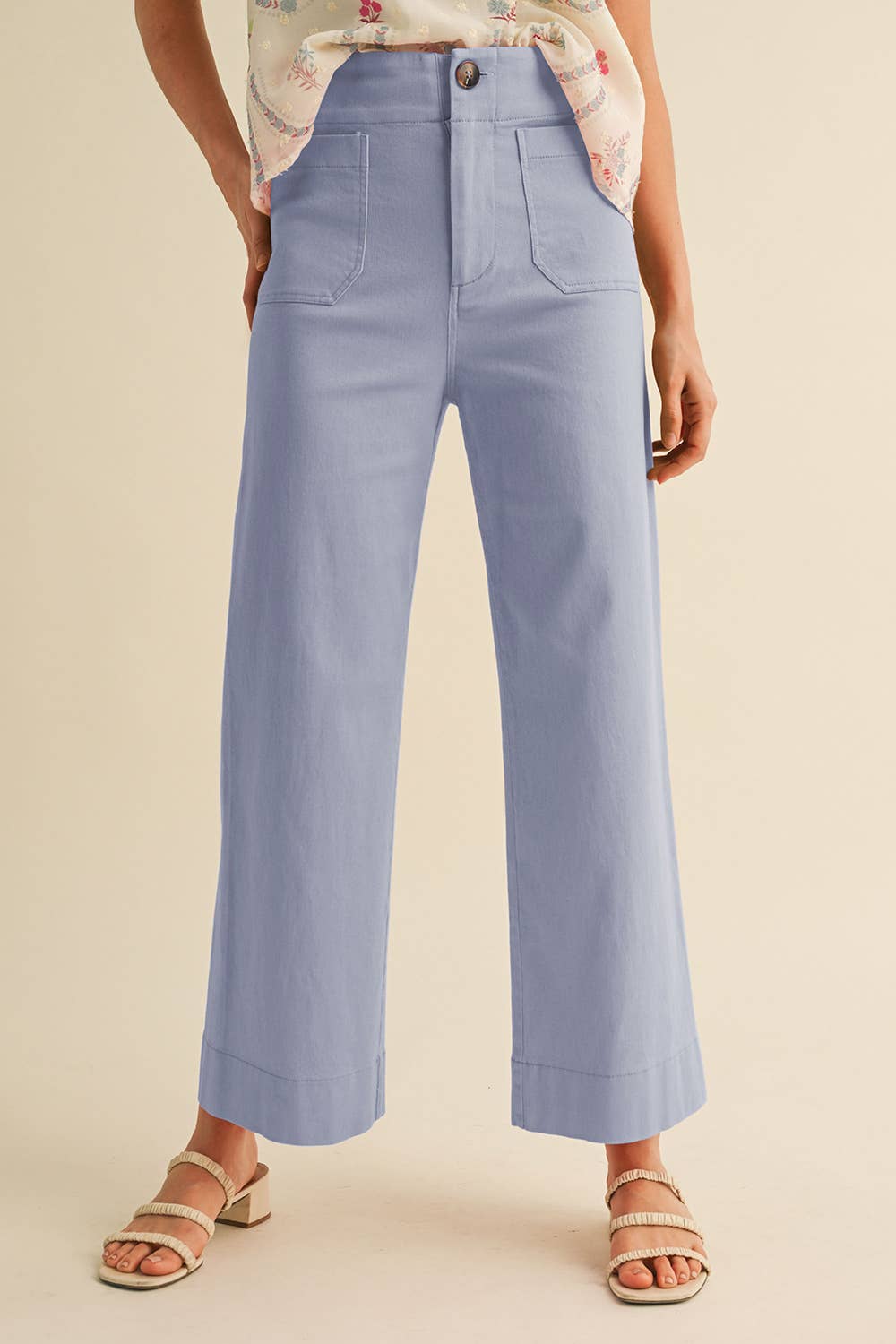 HIGH WAIST CROPPED WIDE LEG PANTS MP3303