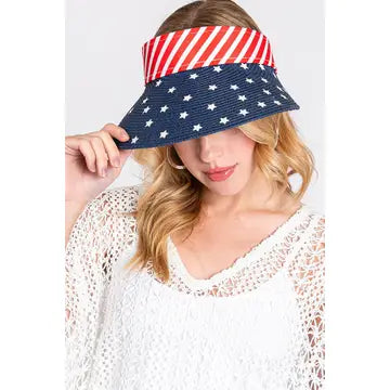 Roll up visor american flag
