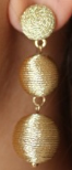Thread wrapped ball earrings